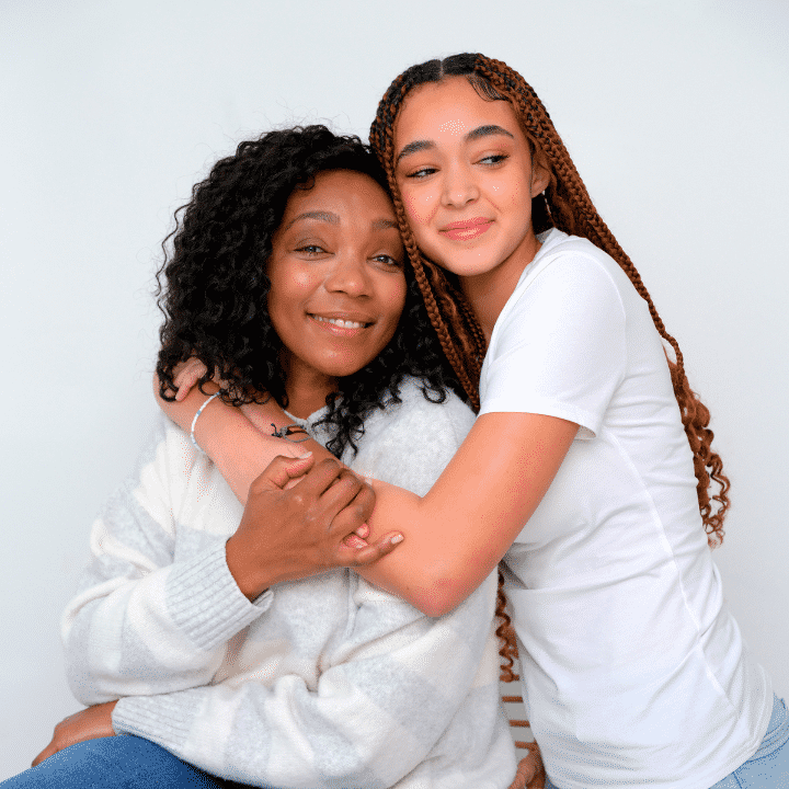 Daughter supports her mother